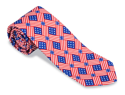 Cotton Stars & Stripes Necktie - F4811
